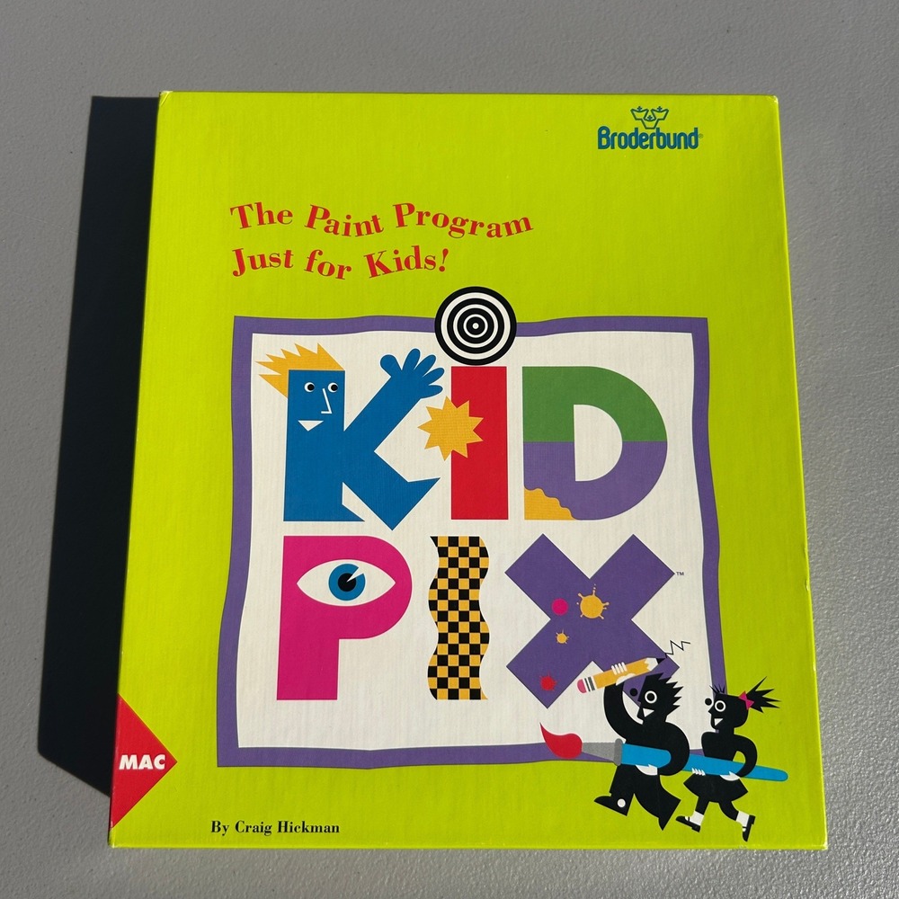 Vintage Kid Pix Broderbund Macintosh Software 1991 Original Box only